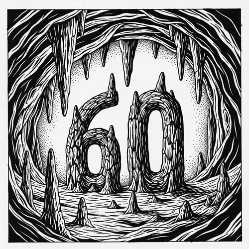 Unique Stalagmite Formation: Phenomenal '60' Design in Cave