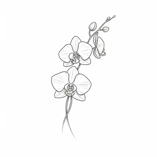 Realistic Orchid Tattoo Design