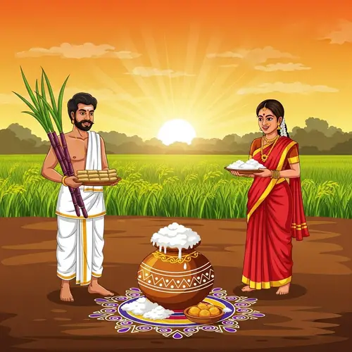 Pongal Harvest Festival Celebration | Colorful Rangoli Patterns