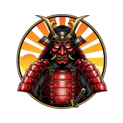 Crimson Samurai Warrior Logo | Anime Style Design