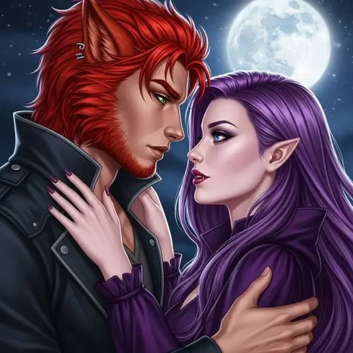 Romantic Werewolf and Vampire Love Story: Mystical Creatures Embrace