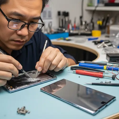 Expert Display Repair Service for Large Smartphones | Technician at Work