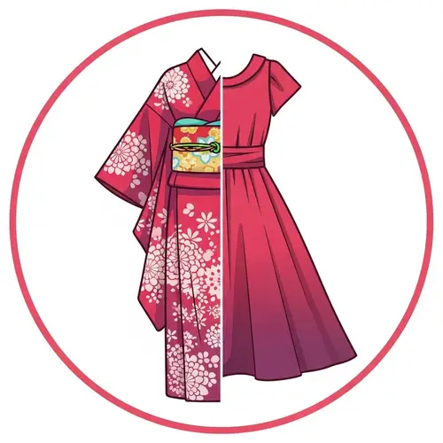 Unique Kimono-Inspired Dress Logo Design