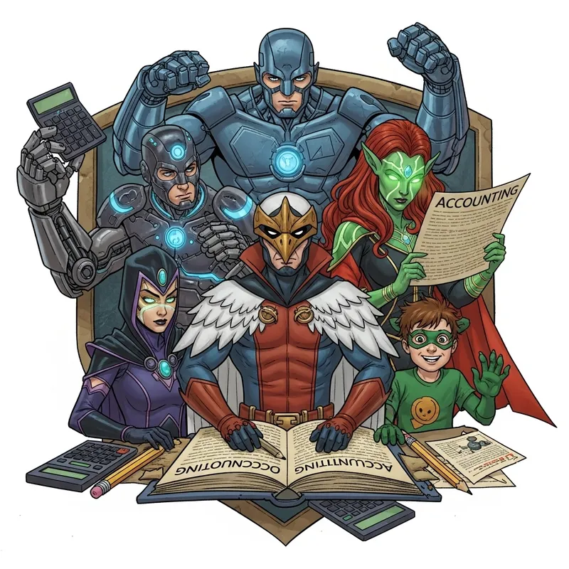 Teen Titans Go: Learn Accounting in Stylish Crest Design Teen Titans Go: Learn Accounting in Stylish Crest Design