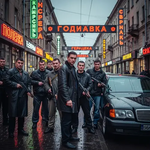 1990s in Russia: Gloomy City, Armed Men, Cool Black Car