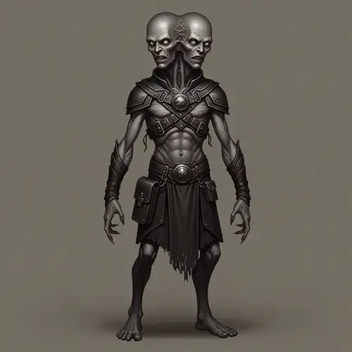 Eerie Bi-Cephalic Humanlike Creature with Two Heads