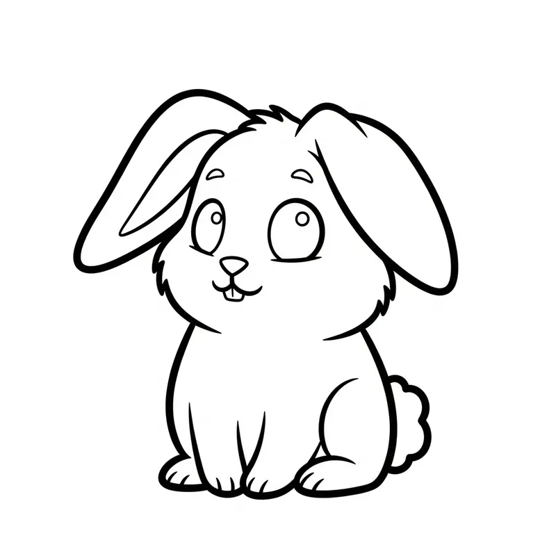Adorable Rabbit Coloring Page for 4-Year-Olds