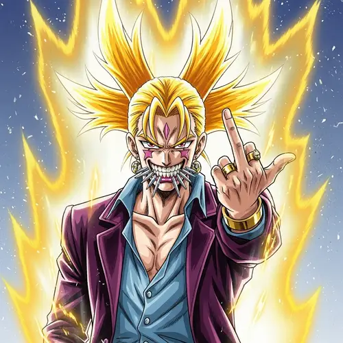 Goku with Grillz - Super Saiyan Flipping Off Camera