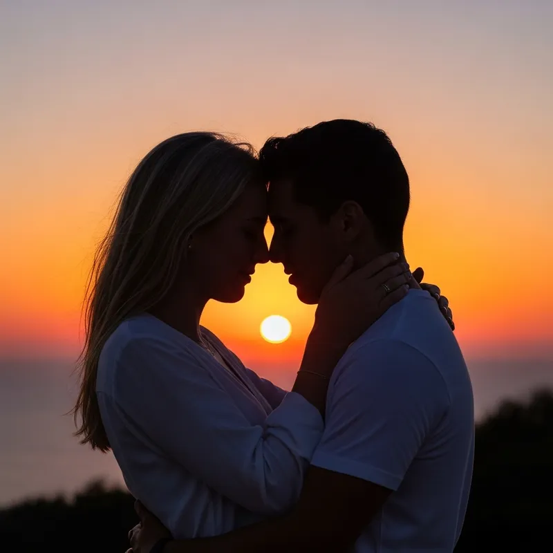 Emotional Sunset Embrace: Warmth, Tenderness, Love | Peaceful Serenity