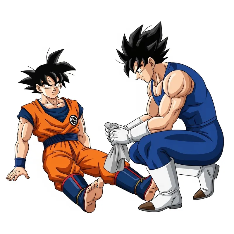 Goku and Vegeta: Unexpected Foot Massage Moment