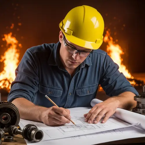 Chief Engineer Designer Working Under Tough Conditions