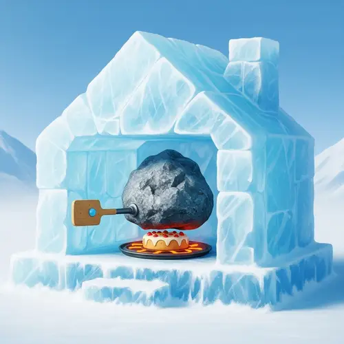 Ice House Baking Cake with Rock | Website Name