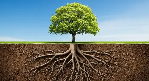 Stunning Tree and Root System in Hyper-Realistic Art