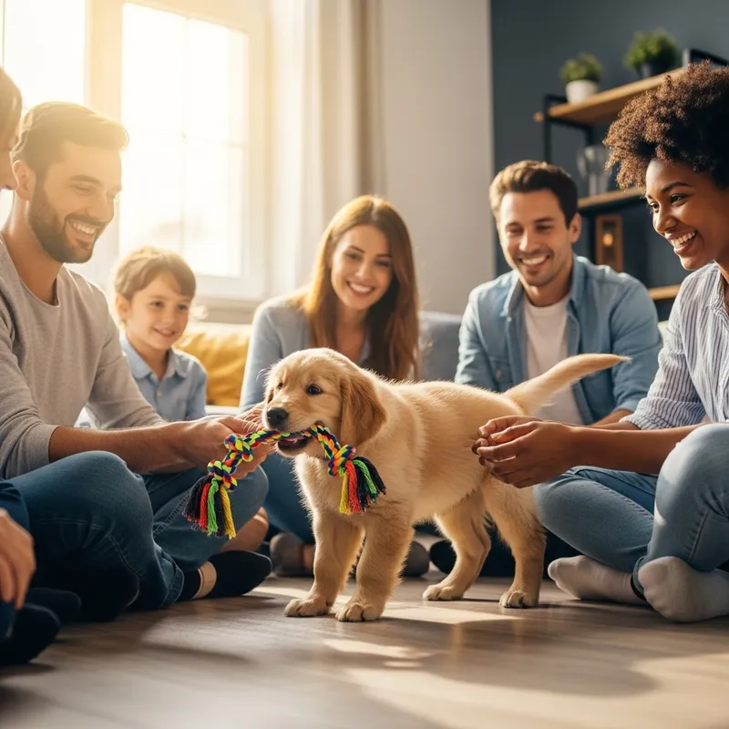 Vibrant Puppy Play: First Day Joy