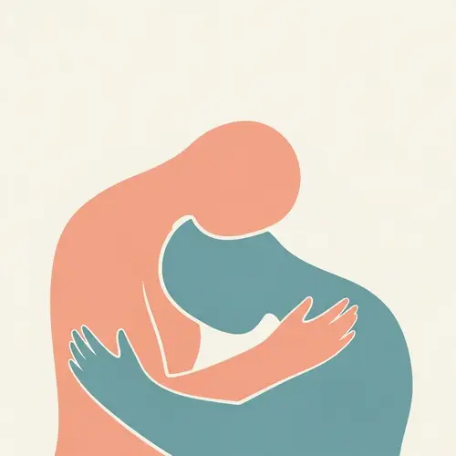 Empathetic Embrace: Minimalist Abstract Art