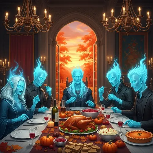 Thanksgiving Celebration by Ageless Immortals | Festive Scene