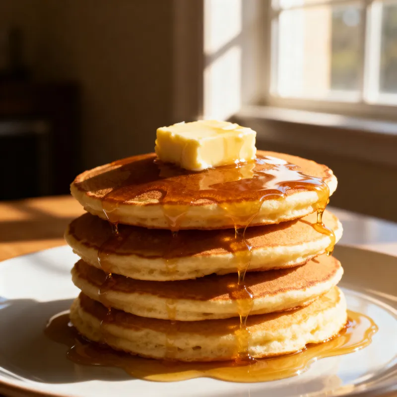 Fluffy Pancakes with Maple Syrup - Breakfast Bliss