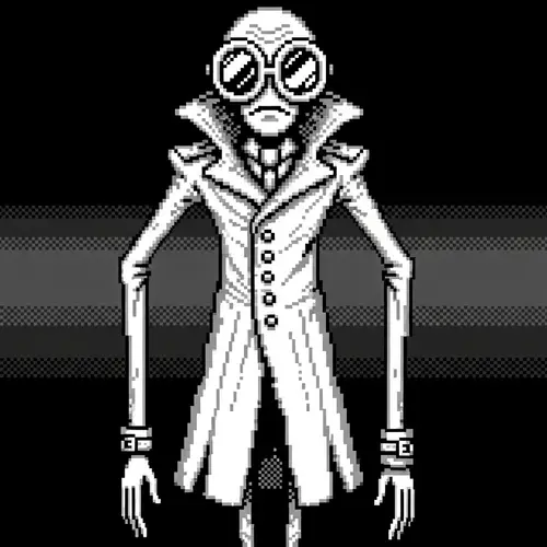 8-Bit Mysterious Figure: Unique Video Game Character