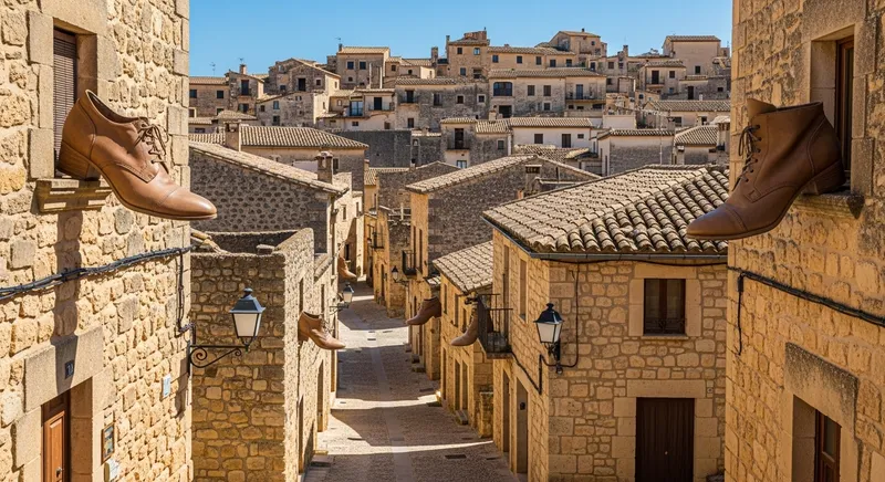 Surreal Lorca-Inspired Streets with Giant Vintage Shoes