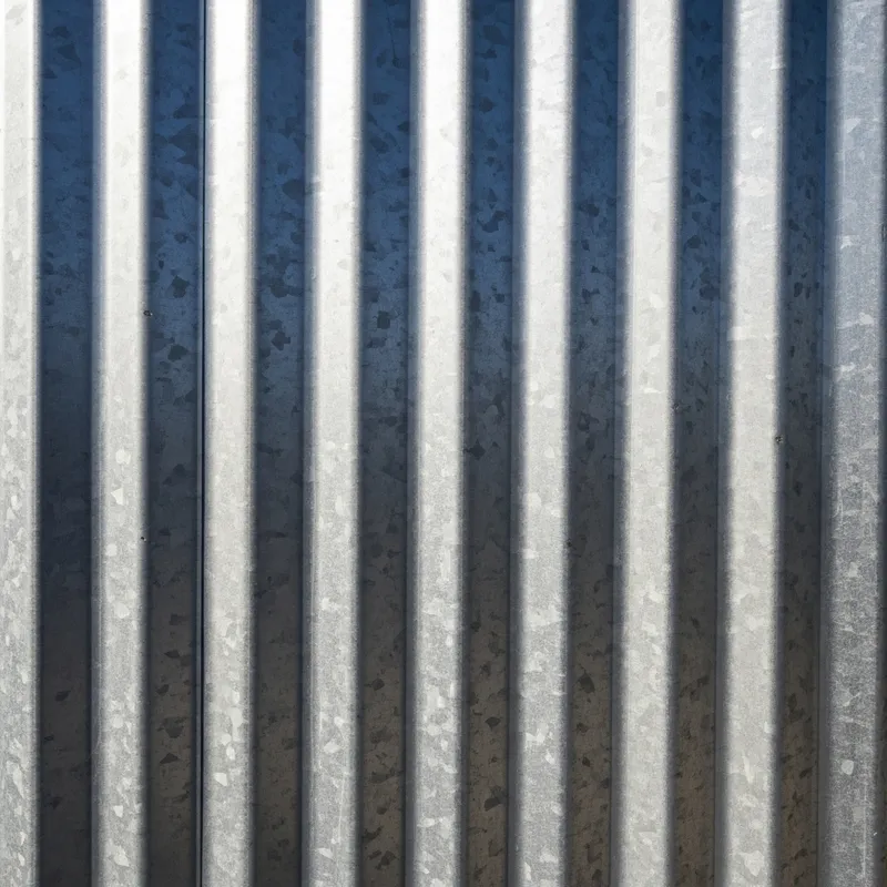 Galvanized Corrugated Metal - Silvery-Gray Finish