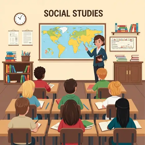 Diverse Social Studies Classroom Illustration