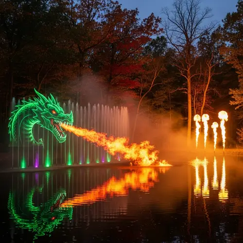 Horror-themed Water and Fire Show on Halloween Evening