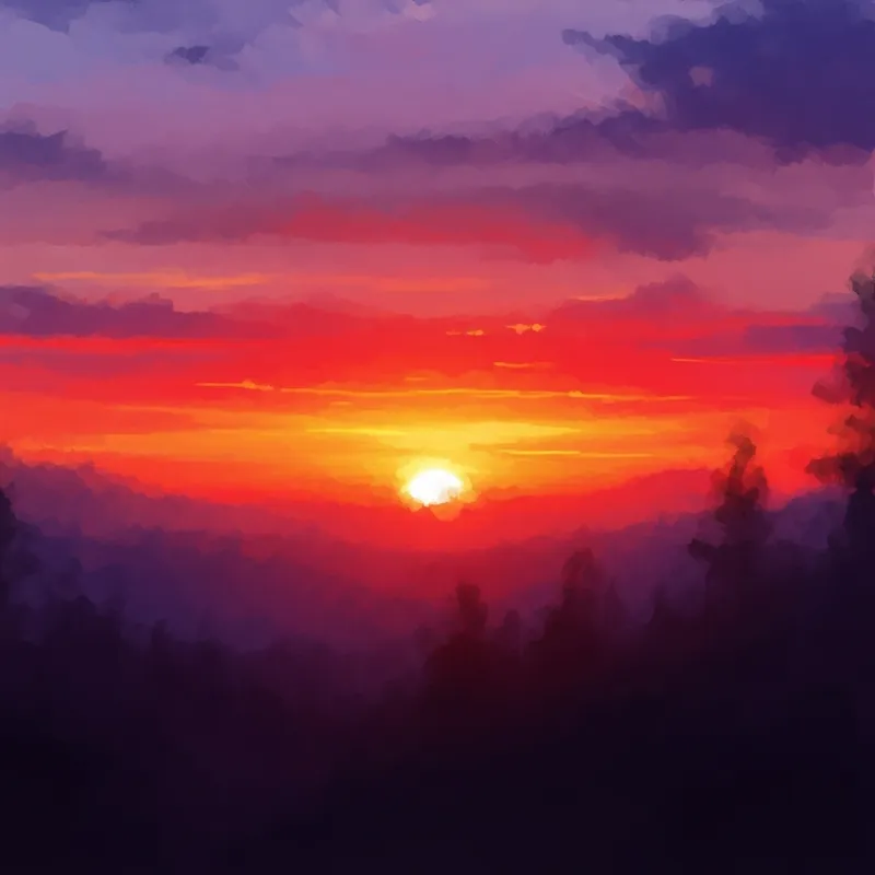 Stunning Abstract Sunset Painting Stunning Abstract Sunset Painting