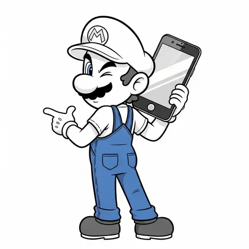 Animated Young Man with Oversized Head and Smartphone | Unique Character Design