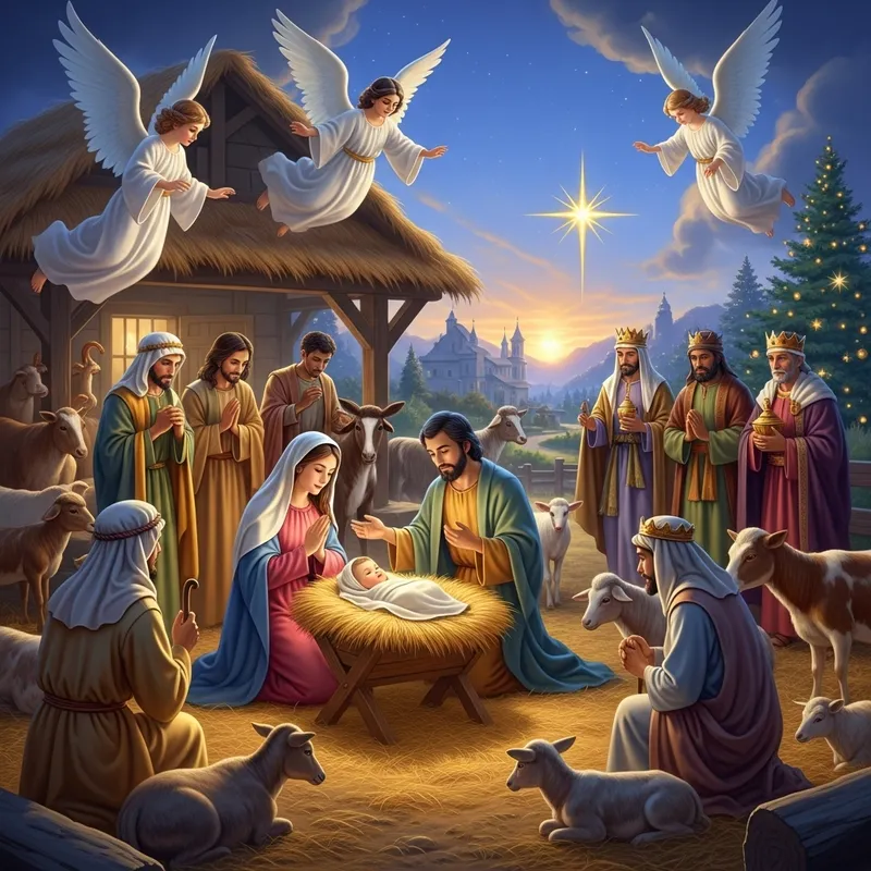 Glorious Nativity Scene - Traditional Christmas Decor