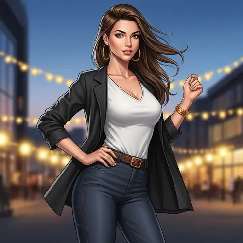 Confident and Attractive Woman in Fashionable Attire