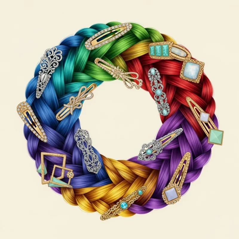 Colorful Braided Logo: Beautiful Hair Clips & Intricate Braids