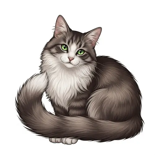 Captivating Cat Illustration with Enchanting Green Eyes