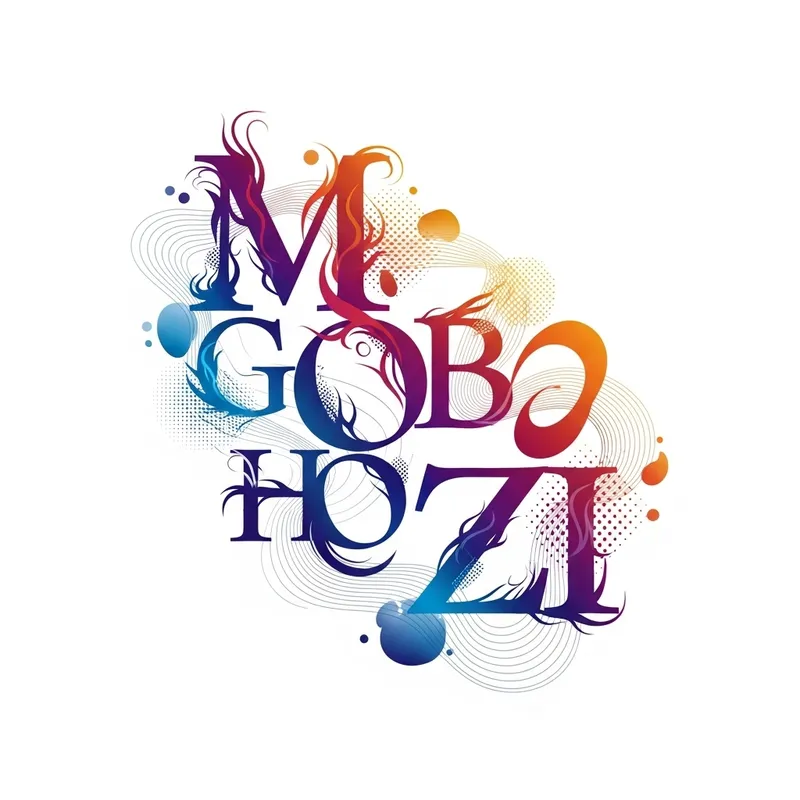 Artistic T-Shirt Design Featuring Letters M, G, O, B, H, Z, I Artistic T-Shirt Design Featuring Letters M, G, O, B, H, Z, I