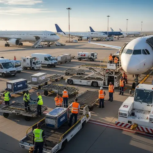 Airport Platform Activity - Planes Servicing & Diverse Crews | Dawn Scene
