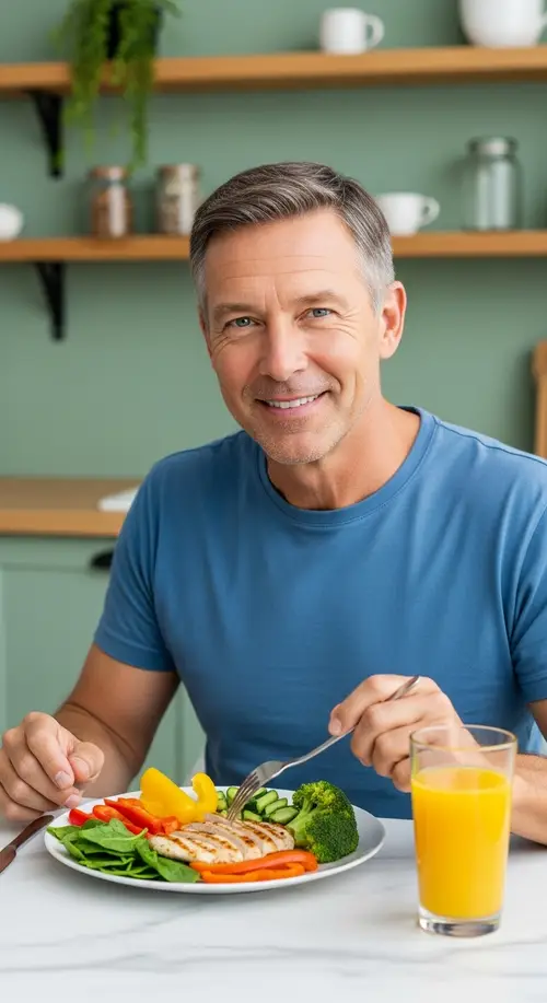 Balanced Healthy Meal in Modern Kitchen - Colorful Veggies & Lean Chicken