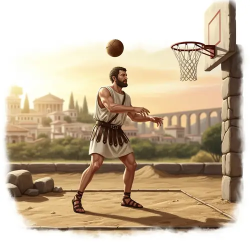 Roman Era Basketball Player Illustration