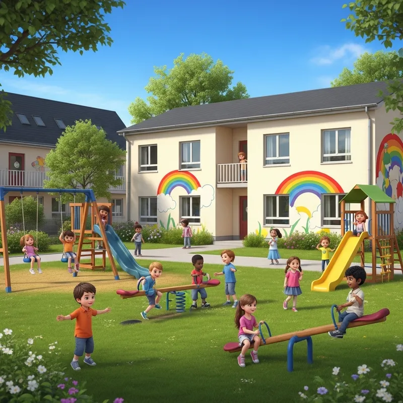 Enchanting Children's Home with Playful Surroundings