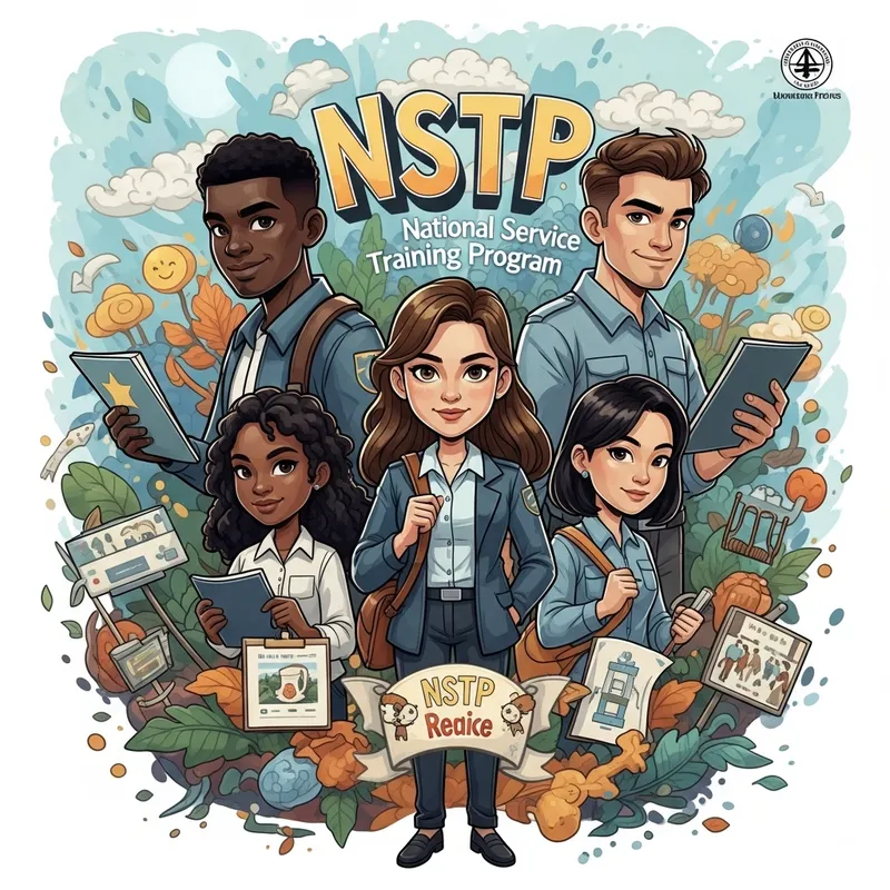 Vibrant NSTP Poster for CTU | Diverse Cartoon Characters