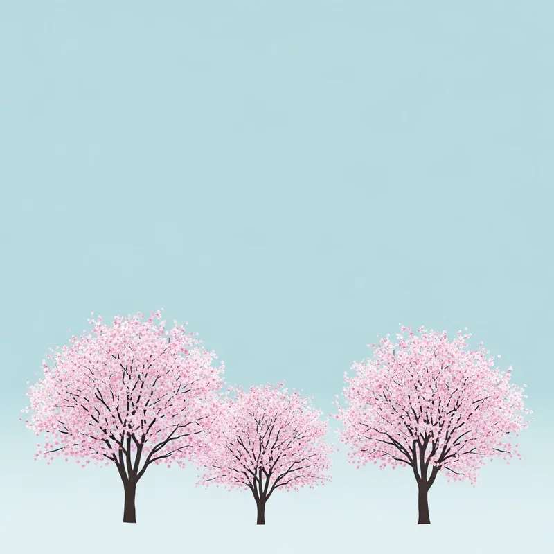 Sakura Blossoms in Minimalist Painting Sakura Blossoms in Minimalist Painting