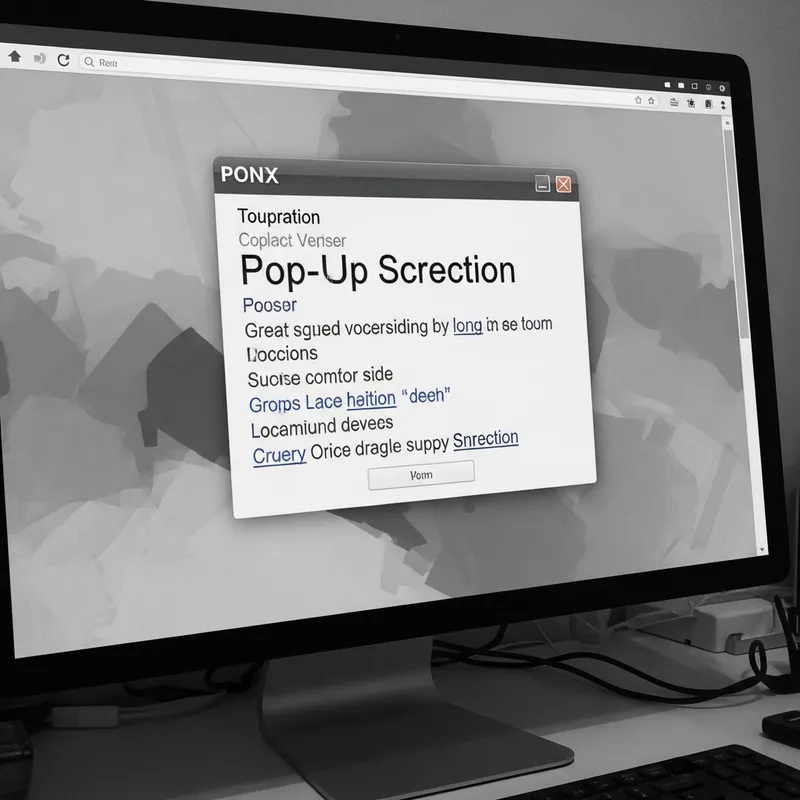 Vintage Black-and-White Illustration of a Pop-Up Window | Website Art