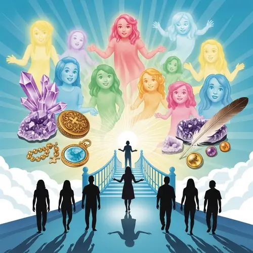 Ethereal Scene of Mediumship Guiding Empowerment with Healing Elements