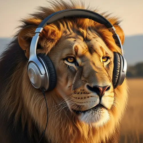 Headphone Lion: Majestic Music Vibes