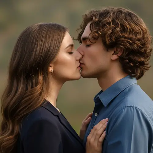 Tender Moment Between Young Couple | Romantic Kiss