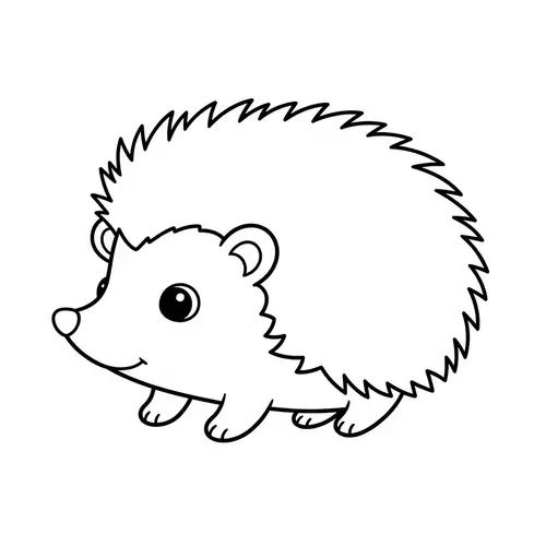 Adorable Hedgehog Coloring Page for 1-Year-Olds