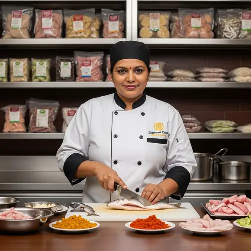 South Indian Seafood Culinary Expertise | Professional Female Chef