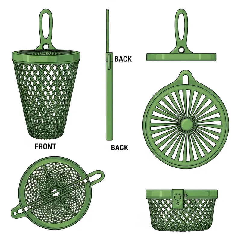 Green Trash Catcher: Compact Waste Net Trap Design