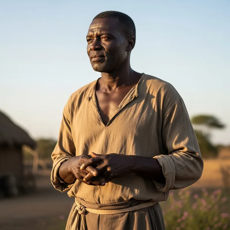 Kunta Kinte - Enigmatic Man in Authentic West African Garb