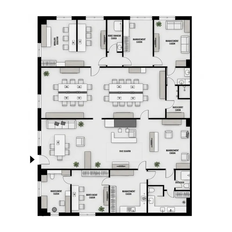 Office Floor Plan in Modernist Style | Geometric Precision Office Floor Plan in Modernist Style | Geometric Precision