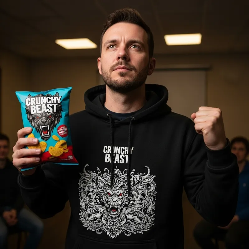 Combat Gambling Addiction: Determined Man in MRBeast Hoodie Combat Gambling Addiction: Determined Man in MRBeast Hoodie