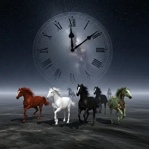 3D Surreal Image of Symbols of Prophecy and End Times